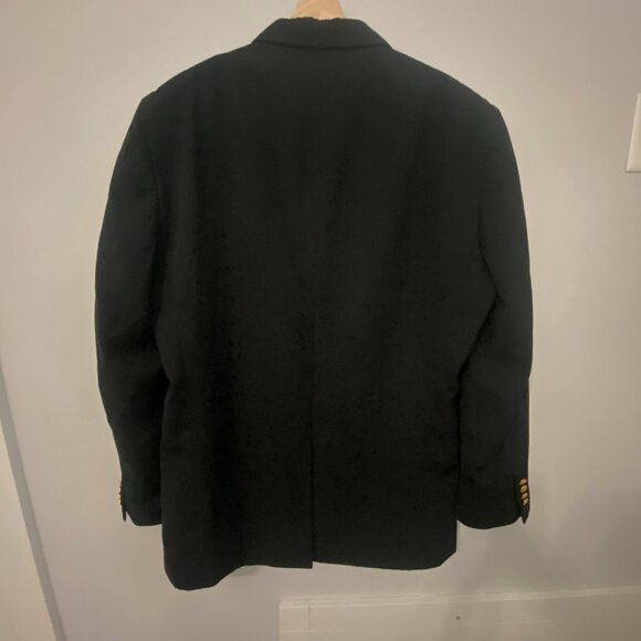 LL Bean Blazer Mens 44 Tall Black Micro Polyester Lined 2 Button Sports Jacket - Picture 6 of 11